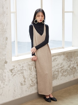 「韓国コーデ」｜「アイテム（バレエシューズ）」を使った、UNE MANSIONさん（レディース・159cm）の秋コーディネート