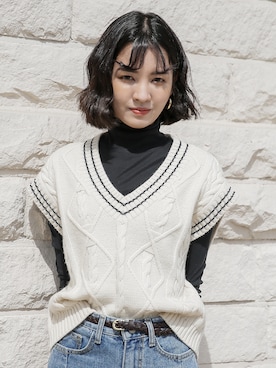 「韓国スタイル」｜UNE MANSIONさん（レディース・159cm）の秋コーディネート