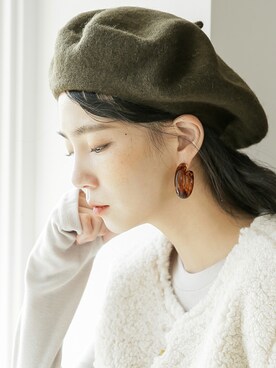 「韓国コーデ」｜「アイテム（ハンチング/ベレー帽）」を使った、UNE MANSIONさん（レディース・159cm）の秋コーディネート