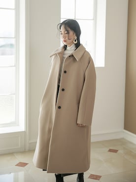 「Aラインコート」｜「アイテム（チェスターコート）」を使った、UNE MANSIONさん（レディース・159cm）の冬コーディネート