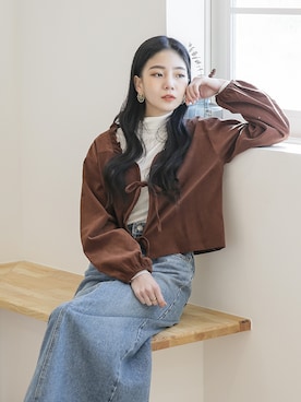 「韓国スタイル」｜UNE MANSIONさん（レディース・159cm）の冬コーディネート