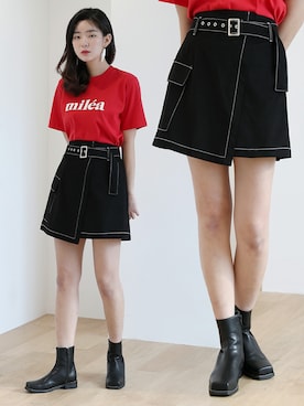 「韓国スタイル」｜UNE MANSIONさん（レディース・168cm）の冬コーディネート