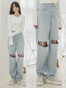 「韓国ファッション」｜UNE MANSIONさん（レディース・159cm）の冬コーディネート