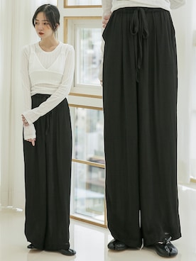 「ウエストゴム」｜UNE MANSIONさん（レディース・159cm）の春コーディネート