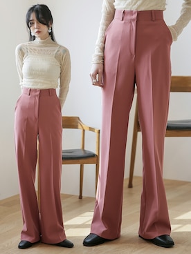 「スラックスパンツ」｜UNE MANSIONさん（レディース・159cm）の春コーディネート