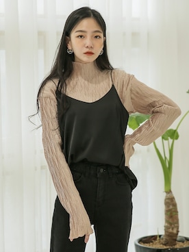 「韓国ファッション」｜UNE MANSIONさん（レディース・159cm）の春コーディネート