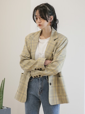 「韓国スタイル」｜UNE MANSIONさん（レディース・159cm）の春コーディネート