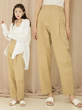 「韓国コーデ」｜「アイテム（チノパンツ）」を使った、UNE MANSIONさん（レディース・168cm）の春コーディネート