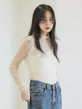 「韓国スタイル」｜UNE MANSIONさん（レディース・159cm）の夏コーディネート