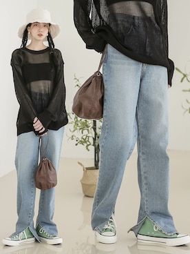 「韓国スタイル」｜UNE MANSIONさん（レディース・159cm）の夏コーディネート