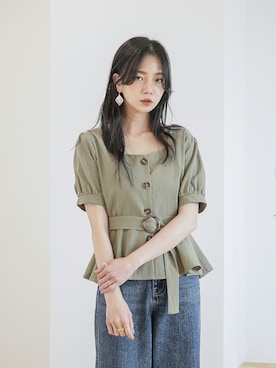 「韓国好きな人と繋がりたい」｜UNE MANSIONさん（レディース・159cm）の夏コーディネート