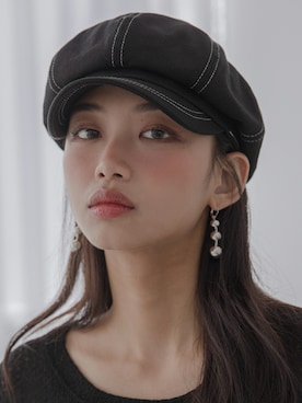 「韓国コーデ」｜「アイテム（キャスケット）」を使った、UNE MANSIONさん（レディース・168cm）の夏コーディネート