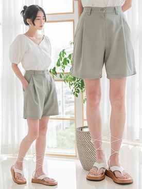 「韓国スタイル」｜UNE MANSIONさん（レディース・159cm）の夏コーディネート