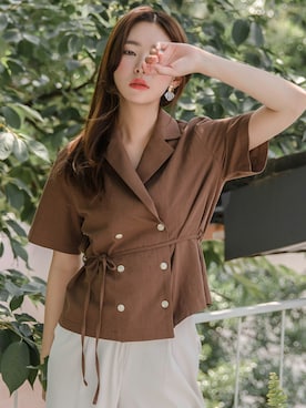 「UNE MANSION（ユヌマンション）のアイテム（ジャケット/アウター）」を使った、UNE MANSIONさん（レディース・168cm）の夏コーディネート