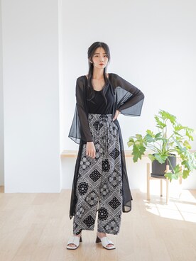 「2wayワンピース」｜「アイテム（サンダル）」を使った、UNE MANSIONさん（レディース・159cm）の夏コーディネート