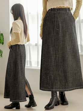 「Aラインスカート」｜UNE MANSIONさん（レディース・159cm）の夏コーディネート