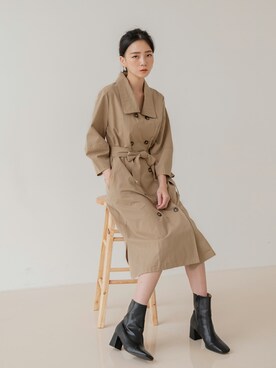 「韓国コーデ」｜「アイテム（トレンチコート）」を使った、UNE MANSIONさん（レディース・168cm）の夏コーディネート