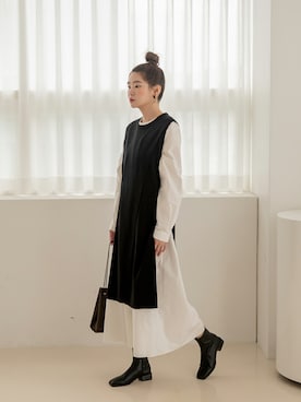 「UNE MANSION（ユヌマンション）のアイテム（ベスト）」を使った、UNE MANSIONさん（レディース・168cm）の秋コーディネート