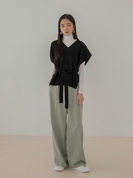 「UNE MANSION（ユヌマンション）のアイテム（ベスト）」を使った、UNE MANSIONさん（レディース・159cm）の秋コーディネート