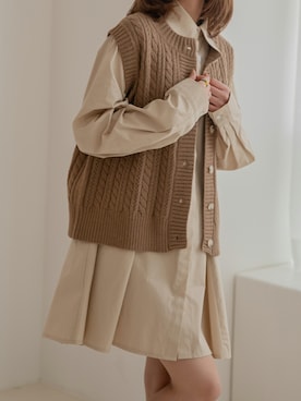 「韓国コーデ」｜「アイテム（シャツワンピース）」を使った、UNE MANSIONさん（レディース・162cm）の秋コーディネート