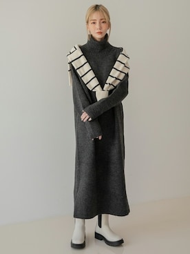 「韓国スタイル」｜UNE MANSIONさん（レディース・159cm）の秋コーディネート