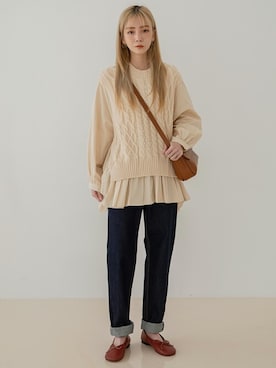 「韓国好きな人と繋がりたい」｜UNE MANSIONさん（レディース・159cm）の秋コーディネート