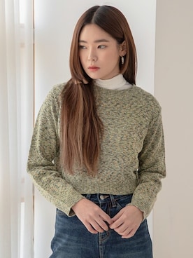 「ぼかし柄」｜UNE MANSIONさん（レディース・168cm）の秋コーディネート