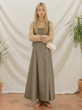 「韓国コーデ」｜「アイテム（バレエシューズ）」を使った、UNE MANSIONさん（レディース・159cm）の秋コーディネート