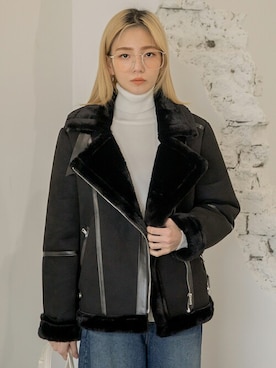 「韓国好きな人と繋がりたい」｜UNE MANSIONさん（レディース・159cm）の冬コーディネート