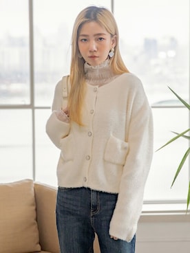 「アンゴラニット」｜UNE MANSIONさん（レディース・159cm）の冬コーディネート