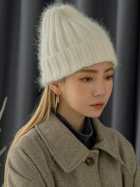 「韓国コーデ」｜「アイテム（ステンカラーコート）」を使った、UNE MANSIONさん（レディース・159cm）の冬コーディネート
