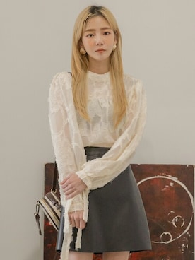 「韓国好きな人と繋がりたい」｜UNE MANSIONさん（レディース・159cm）の冬コーディネート