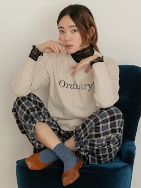 「韓国コーデ」｜「アイテム（バレエシューズ）」を使った、UNE MANSIONさん（レディース・168cm）の冬コーディネート