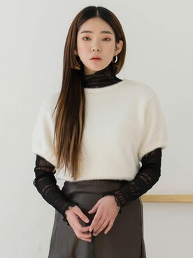 「韓国好きな人と繋がりたい」｜UNE MANSIONさん（レディース・168cm）の冬コーディネート