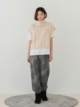 「UNE MANSION（ユヌマンション）のアイテム（ベスト）」を使った、UNE MANSIONさん（レディース・168cm）の冬コーディネート