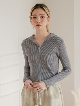 「韓国コーデ」｜「アイテム（ノーカラージャケット）」を使った、UNE MANSIONさん（レディース・159cm）の冬コーディネート