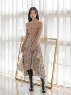 「韓国好きな人と繋がりたい」｜UNE MANSIONさん（レディース・163cm）の冬コーディネート