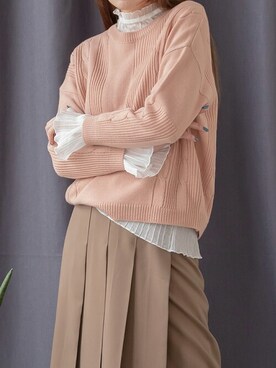 トップス ピンク系 を使った 韓国 の人気ファッションコーディネート Wear