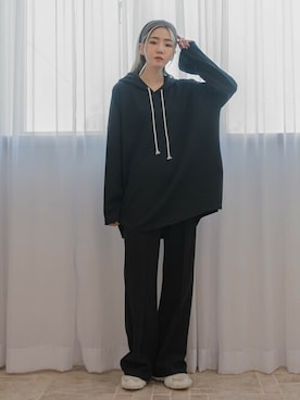 「UNE MANSION（ユヌマンション）のアイテム（ルームウェア/パジャマ）」を使った、UNE MANSIONさん（レディース・159cm）の春コーディネート