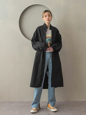 「韓国」｜「アイテム（ナイロンジャケット）」を使った、UNE MANSIONさん（レディース・159cm）の春コーディネート