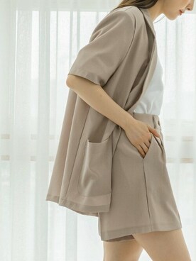 「韓国」｜「アイテム（その他アウター）」を使った、UNE MANSIONさん（レディース・159cm）の春コーディネート