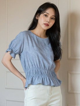 「シャーリング」｜UNE MANSIONさん（レディース・159cm）の夏コーディネート