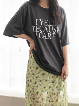 「レタリング」｜UNE MANSIONさん（レディース・159cm）の夏コーディネート