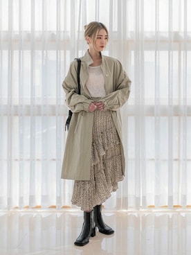 「UNE MANSION（ユヌマンション）のアイテム（ナイロンジャケット）」を使った、UNE MANSIONさん（レディース・159cm）の夏コーディネート