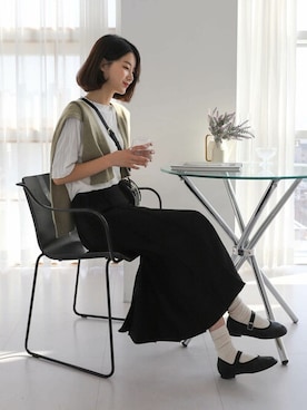 「韓国ファッション」｜UNE MANSIONさん（レディース・159cm）の冬コーディネート