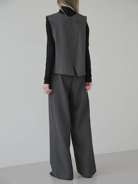 「UNE MANSION（ユヌマンション）のアイテム（ベスト）」を使った、UNE MANSIONさん（レディース・159cm）の冬コーディネート