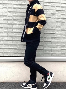 「SABLE CLUTCH（セーブルクラッチ）のアイテム（スウェット）」を使った、TOGOさん（メンズ・168cm）の春コーディネート