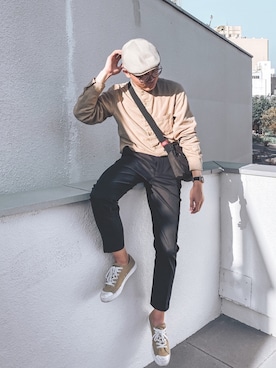 「NET（ネット）のアイテム（帽子）」を使った、Satisfy さん（メンズ・173cm）の冬コーディネート