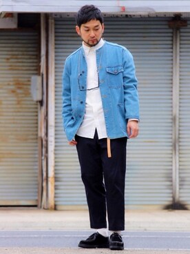 「アイテム（バングル/リストバンド）」を使った、TOCHIOさん（メンズ・170cm）の春コーディネート
