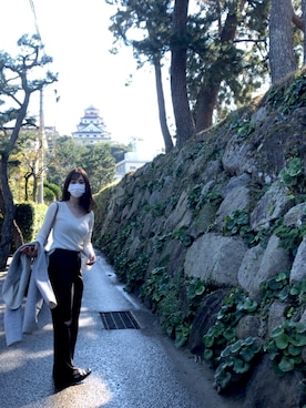 「UNIQLO（ユニクロ）のメリノブレンドベルスリーブセーター（長袖）（ニット/セーター）」を使った、🗻⛰🏔🌋さん（レディース・160cm）の秋コーディネート